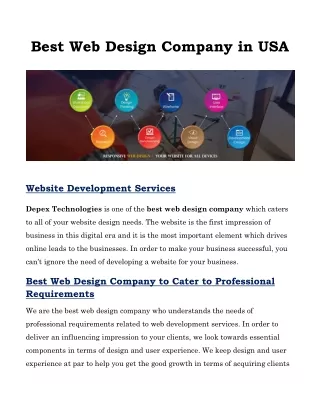 Best Web Design Company in USA