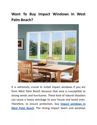 want to buy impact windows in west palm beach