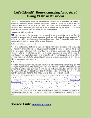 let s identify some amazing aspects of using voip