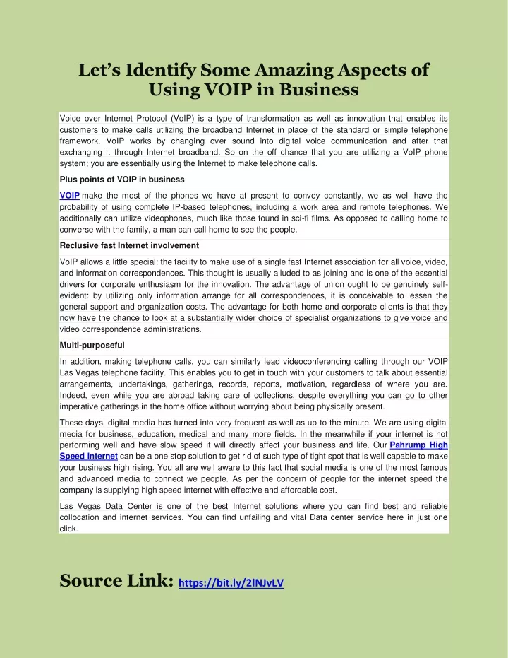 let s identify some amazing aspects of using voip