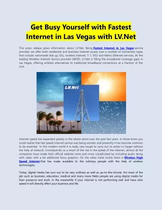get busy yourself with fastest internet