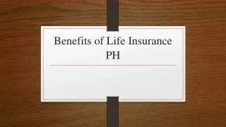 Benefits of Life Insurance PH
