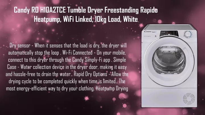 candy ro h10a2tce tumble dryer freestanding