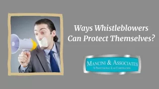 Ways Whistleblowers Can Protect Themselves?