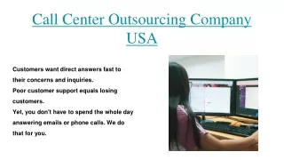 Call Center Outsourcing Company USA