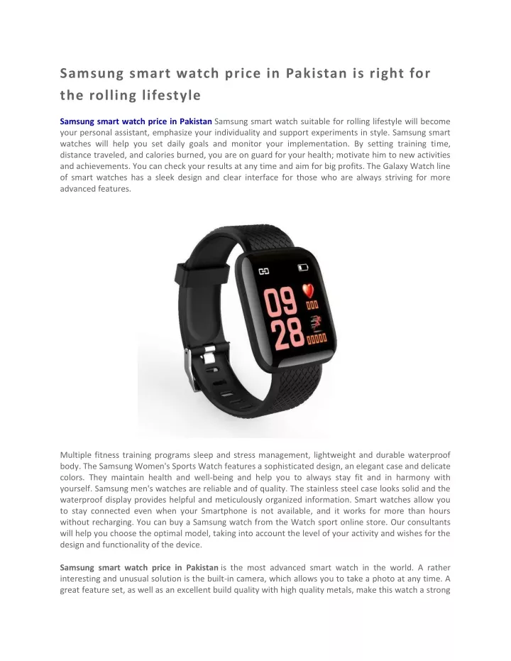 samsung smart watch price in pakistan is right
