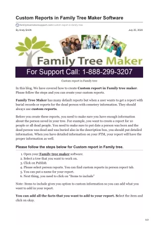 custom reports in family tree maker software
