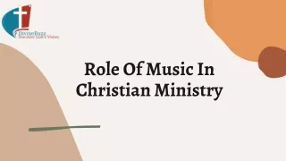 Music In Christian Ministry