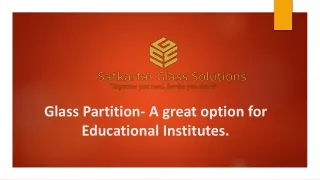 glass partition a great option for educational institutes