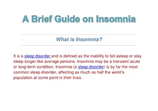 what is insomnia