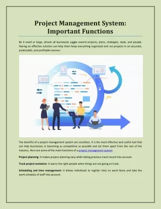 project management system important functions