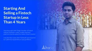 Starting And Selling a Fintech Company in Less Than 4 Years