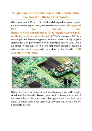 single sided or double sided pcbs which