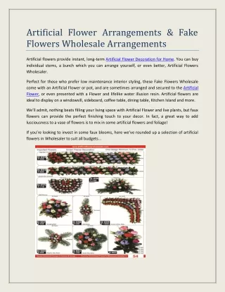 Artificial Flower Arrangements & Fake Flowers Wholesale Arrangements