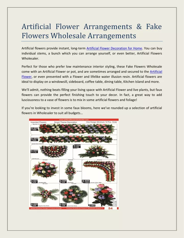 artificial flower arrangements fake flowers
