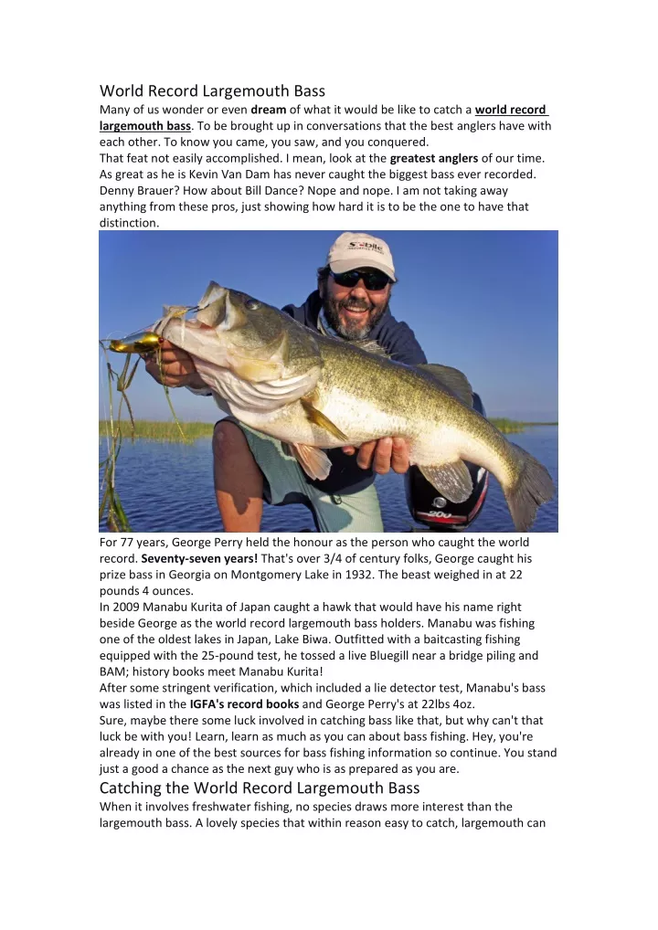 PPT - World Record Largemouth Bass PowerPoint Presentation, free download -  ID:10374065