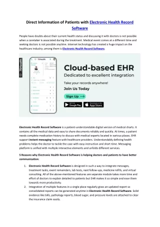 direct information of patients with electronic