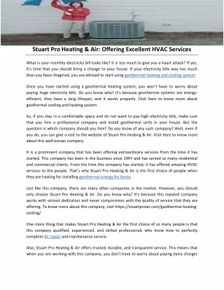 Stuart Pro Heating & Air: Offering Excellent HVAC Services