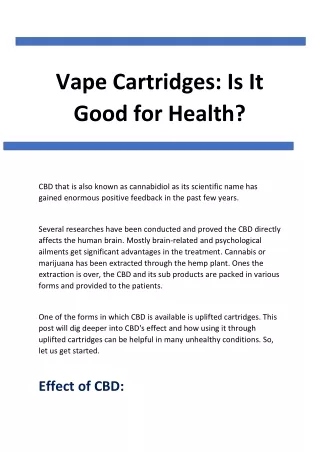 vape cartridges is it good for health