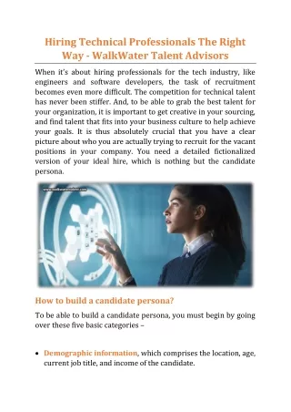 hiring technical professionals the right