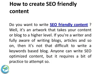 how to create seo friendly content