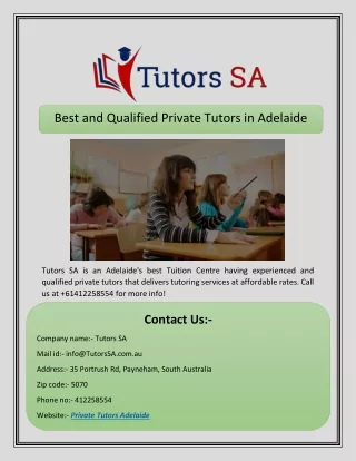 best and qualified private tutors in adelaide