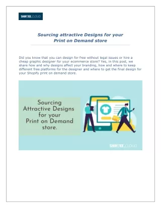 Sourcing attractive Designs for your Print on Demand store