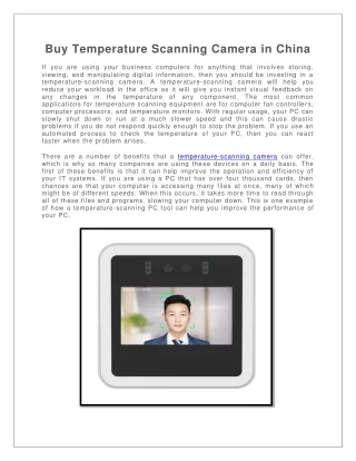 Buy Temperature Scanning Camera in China