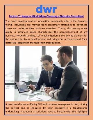 Factors To Keep In Mind When Choosing a Netsuite Consultant