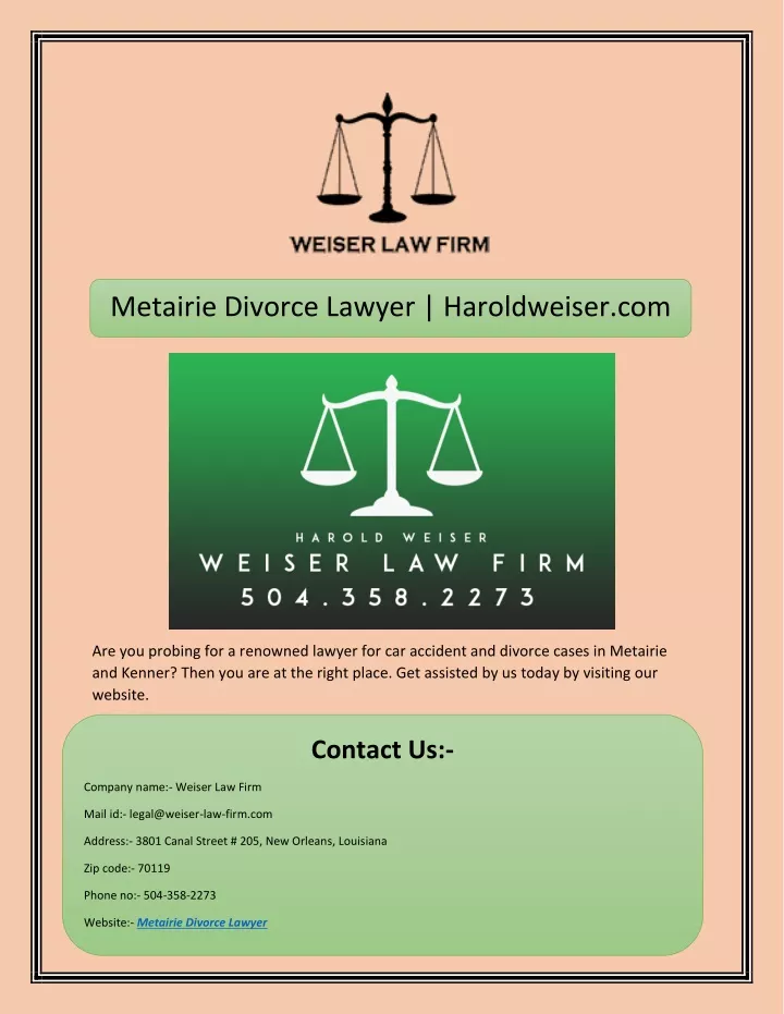metairie divorce lawyer haroldweiser com