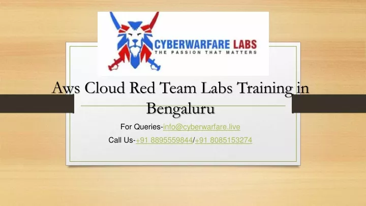 aws cloud red team labs training in bengaluru