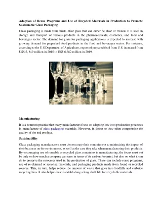 adoption of reuse programs and use of recycled