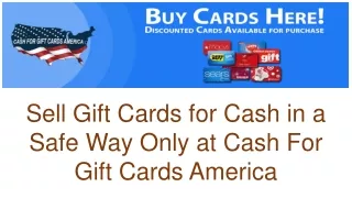 Now Sell Your Unused Gift Card Electronically Only at Cash for Gift Cards America