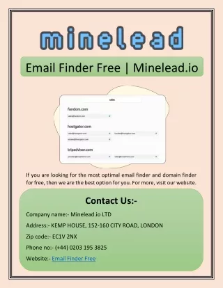 Email Finder Free | Minelead.io
