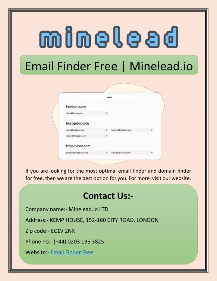 email finder free minelead io