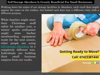 Self Storage Aberdeen Is Greatly Beneficial For Small Businesses - Storage123 ltd