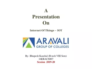 IOT Seminar PPT Presentation