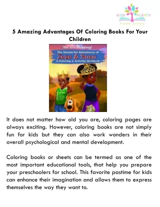 5 Amazing Advantages Of Coloring Books For Your Children