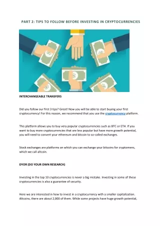 part 2 tips to follow before investing