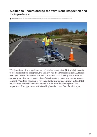 a guide to understanding the wire rope inspection