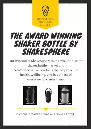 Steel Shaker Bottle By ShakeSphere