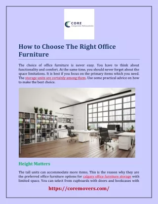 how to choose the right office furniture