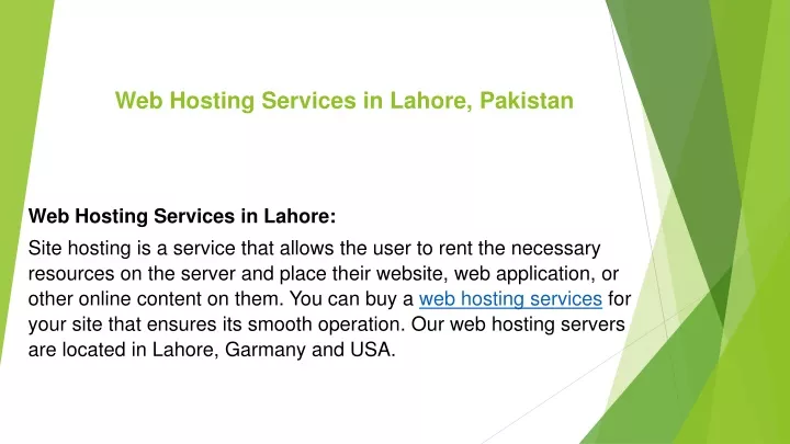 web hosting services in lahore pakistan