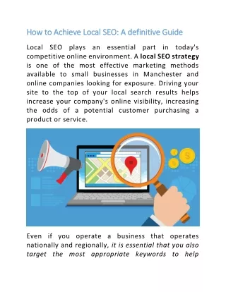 How to Achieve Local SEO: A definitive Guide