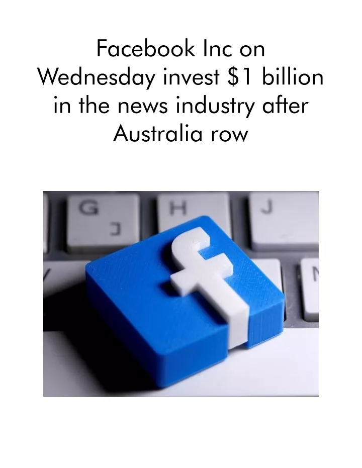 facebook inc on wednesday invest 1 billion
