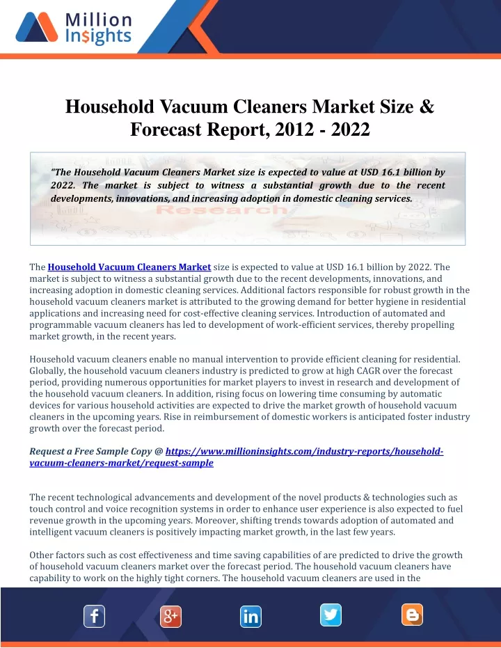 household vacuum cleaners market size forecast