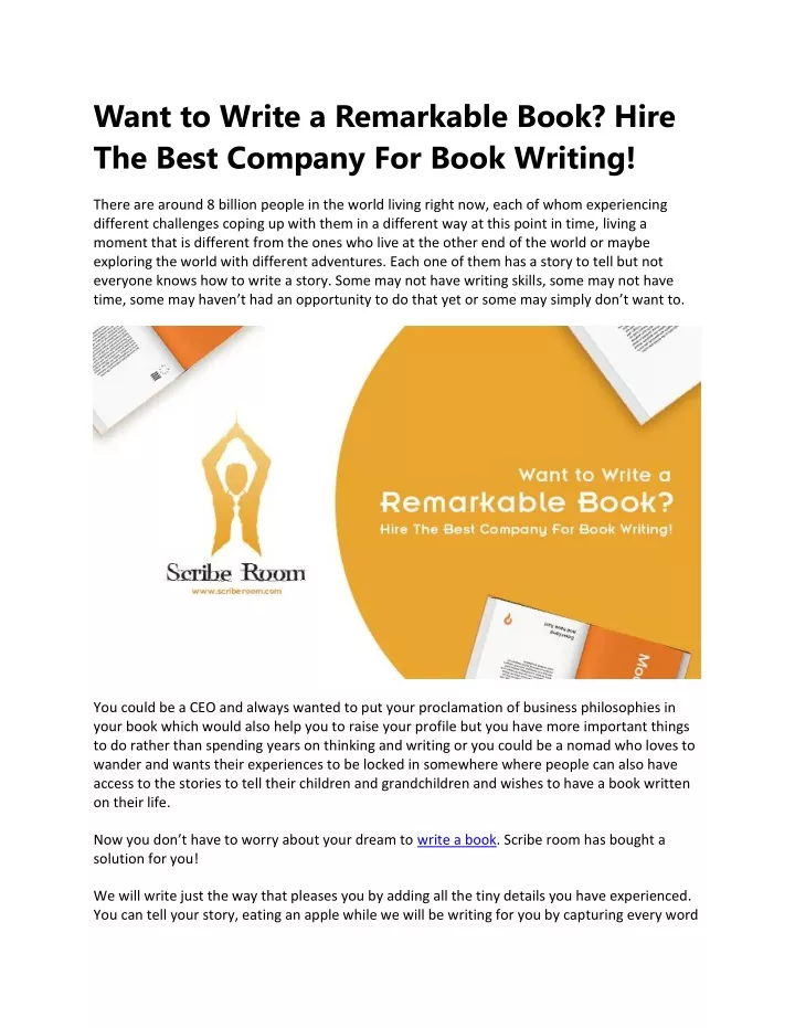 want to write a remarkable book hire the best