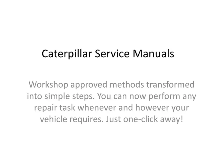 caterpillar service manuals