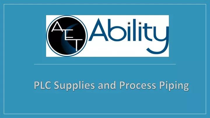 plc supplies and process piping