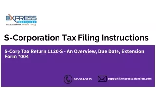 S-Corporation Tax Filing Instructions